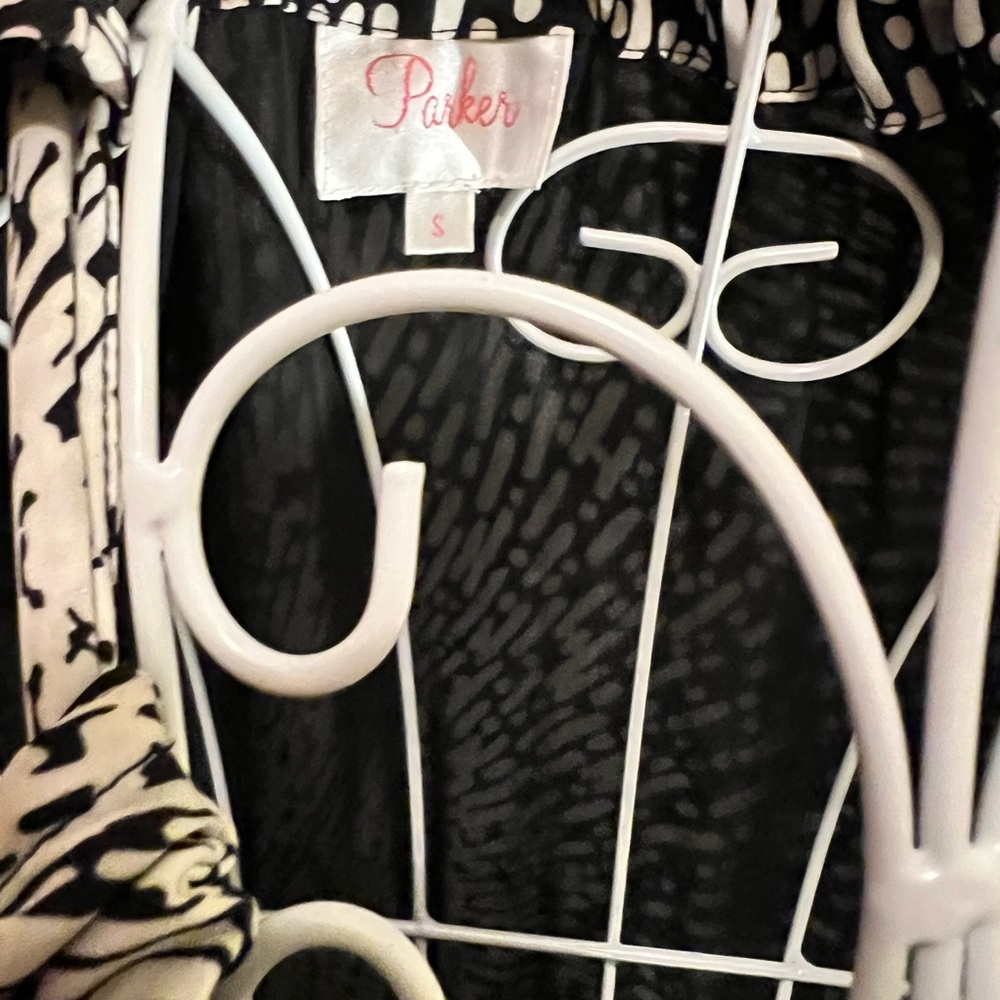 Parker Black and White One Shoulder Dress - Picture 5 of 8